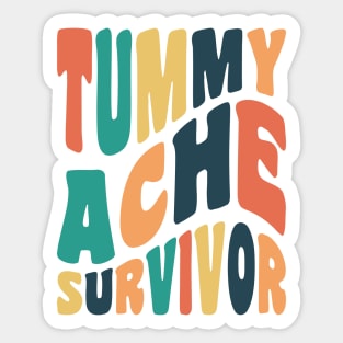 Tummy Ache Survivor Retro Typography Sticker